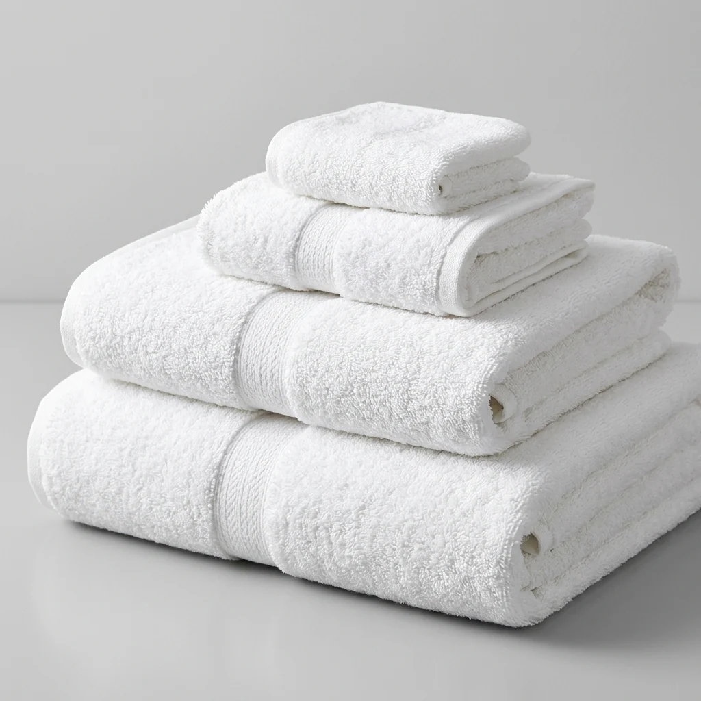 White hospitality towels